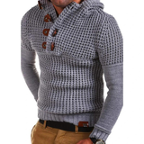 Kapuzenpullover aus gestrickter Wolle - GLENDEL – Grau