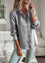 Chesley - Elegante und stilvolle gestreifte Bluse – Grau