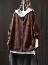 SELIORA | TEXTURIERTER STRICKCARDIGAN – Rostrot