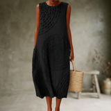 Natia – Ärmelloses Midi-Kleid Aus Baumwolle – Schwarz