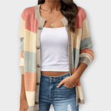 Amelie | Gestreifte Strickjacke für jede Gelegenheit – Rosa