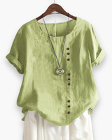 Damen Elegante Kurzarm-Bluse | Unifarben – Mintgrün
