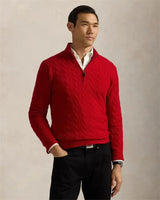 Mathias | Stylischer Pullover mit Halbreißverschluss – Rot