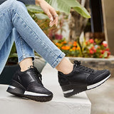Amelia - Orthopädische Turnschuhe mit hohem Absatz und Keilabsatz – Schwarz