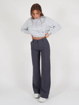 Damenhose | Hohe Taille mit geraden Beinen – Grau