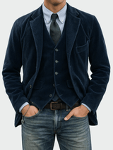 Steffen | 2-teiliges Set: Blazer und Weste – Blau