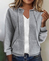 Lara – lässiger cardigan mit taschen – Grau