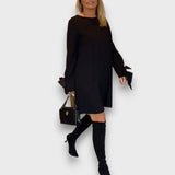 Carmina – Kleid mit Schleifendetail – Schwarz