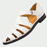Mario | Premium Ledersandalen für Herren – Weiß
