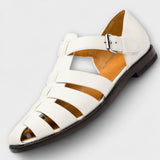 Lenja - Hochwertige Ledersandalen für Männer – Weiß