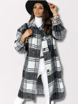 Teille - lange karierte jacke – Schwarz