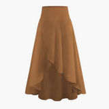 Plisseerock Damen - Eleganter Midirock mit Falten-Design – Braun