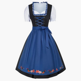 Spitzen-Dirndl kleid für Damen - Oktoberfest 2025 – Marine Blau