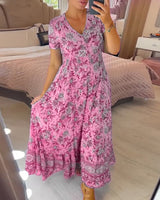 Connie - Floral Maxi Kleid – Pink (Fast ausverkauft)