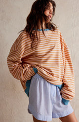 Bunter Streifenpullover für Damen | Perfekt für den täglichen Gebrauch – Orange