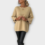 Valeria | Elegante Strickbluse – Beige