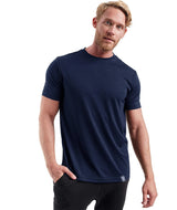 Herren Kurzarm Rundhals Einfach T-Shirt – Marineblau
