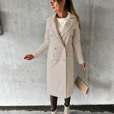 Damen Langer Wärmemantel – Beige