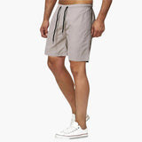 Herren Badeshorts Sommer mit Kordelzug und schnelltrocknendem Stoff – Grau