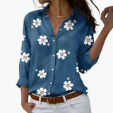 Florale Bluse mit elegantem Blumenmuster - Damen Sommerlook – Blau