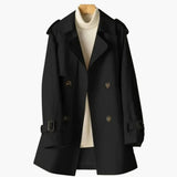 Doppelreihiger Trenchcoat für Damen – Schwarz