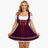 Dirndl kleid mit Spitzendetails für Damen - Oktoberfest 2025 – Lila