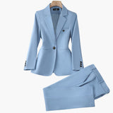 Elegantes Blazer-Set für Frauen - Perfekter Hosenanzug – Blau