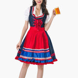 Buntes Dirndl kleid für Damen - Oktoberfest 2025 – Rot