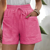 Rosalie | Leinen Shorts mit Taschen – Rosa