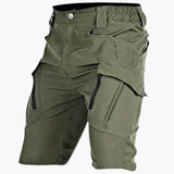 Herren Tactical Sommershorts mit Cargotaschen und Gürtel – Grün