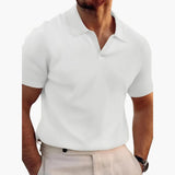 Stylisches Waffelpolo-Shirt für Männer - bequeme Passform – Weiß
