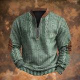 Jürgen  – Strickpullover mit Reißverschlussdetail – Grün