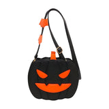 Juna Halloween Kürbis-Umhängetasche – Verstellbarer Riemen & festliches Design – Schwarz