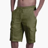 Herren Cargo Shorts mit Kordelzug und Taschen für den Sommer – Grün