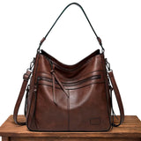 Amelia - luxuriöse Schultertasche – Kaffee