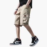 Herren Sommer Cargo Shorts mit Taschen und Reißverschluss – Khaki
