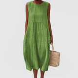 Teresa | Elegantes Kleid mit Taschen – Grün