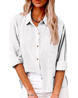 Zuki – Bluse aus Baumwollleinen – Weiß