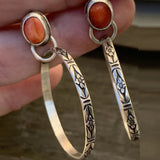 Boho-Ohrringe Vintage Onyx – Rot