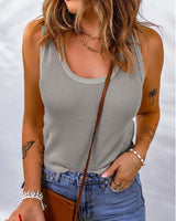 Vielseitiges Damen Tanktop – Weiches Stretch Top für Alltag & Freizeit – Grau