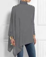 Rhoslyn - Elegantes Rollkragenhemd – Grau