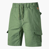 Herren Sommer Cargo Shorts mit Taschen und Kordelzug – Grün