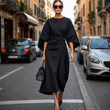 Sonia - Elegantes Kleid mit auffälligen Ärmeln – Schwarz