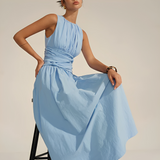 Kandice - Elegantes langes Kleid – Blau
