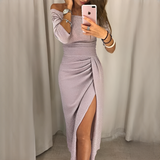 Cristy - Schickes schulterfreies Damenkleid – Rosa