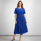 Floraine - Schickes Damenkleid – Blau