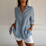 Shanelle - Stilvolle Sommerbluse für Damen – Hellblau