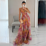 Darrisha - Elegantes Maxikleid mit überkreuztem Bund – Rosa