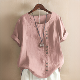 Noelle - Elegante, weit geschnittene Bluse mit Knöpfen – Rosa
