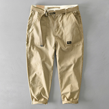 Jeoffrey - Komfortable Hose mit weitem Schnitt und Gürtel – Beige